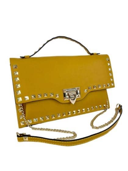 Amira – Borsa in pelle italiana con rivetti in metallo