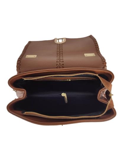 Aria – odinė rankinė su pintos odos detalėmis