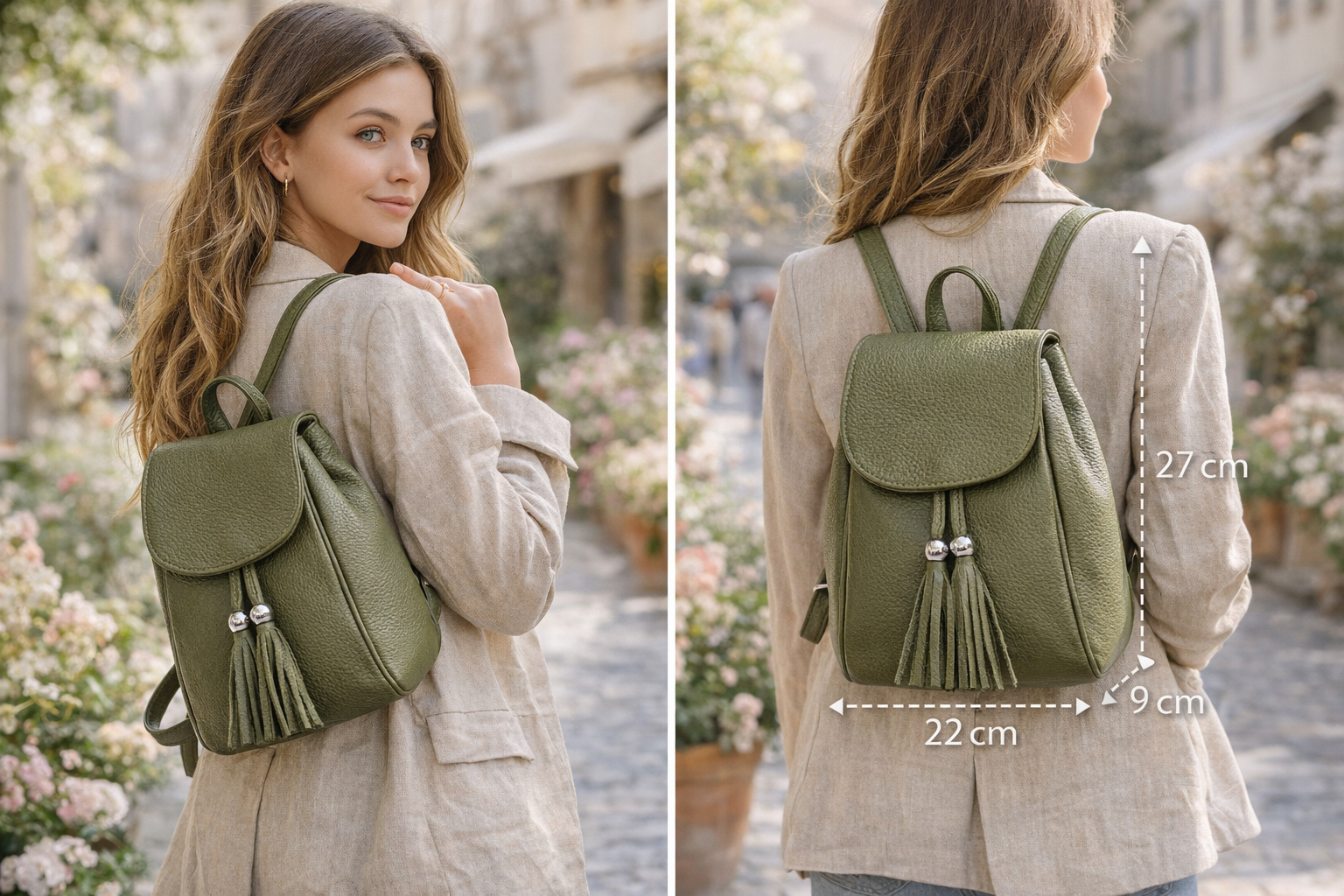 Leather backpack Lockme