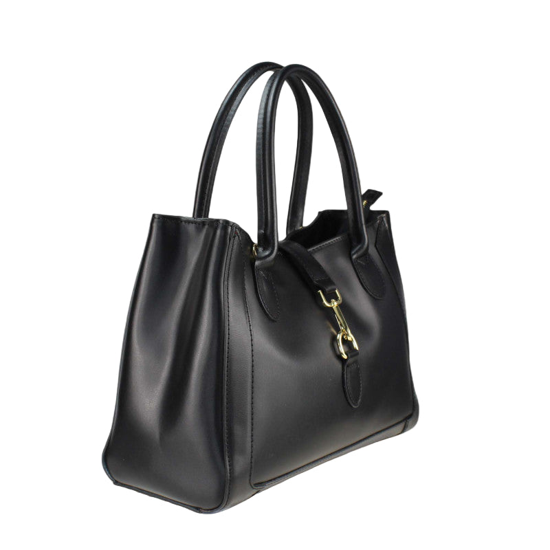 Odinė rankinė 'Lucca' – juoda spalva, pagrindinis vaizdas