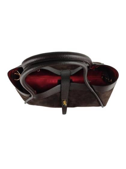 Rankinė 'Verona' – vaizdas iš viršaus, matomas raudonas pamušalas